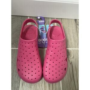 Totes SolBounce Hot Pink Kids Splash/Play Water Shoes Slip on Clogs NWT Size 4-5